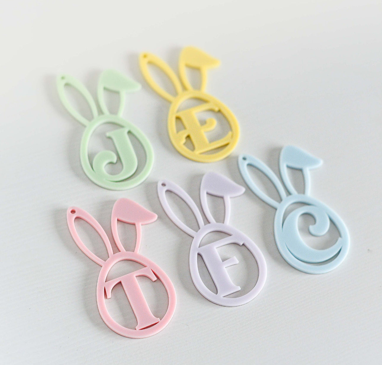 Acrylic Easter Basket Tags Initials N - Z